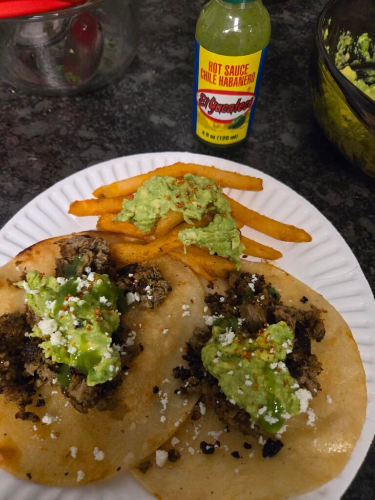 Shredded beef tacos