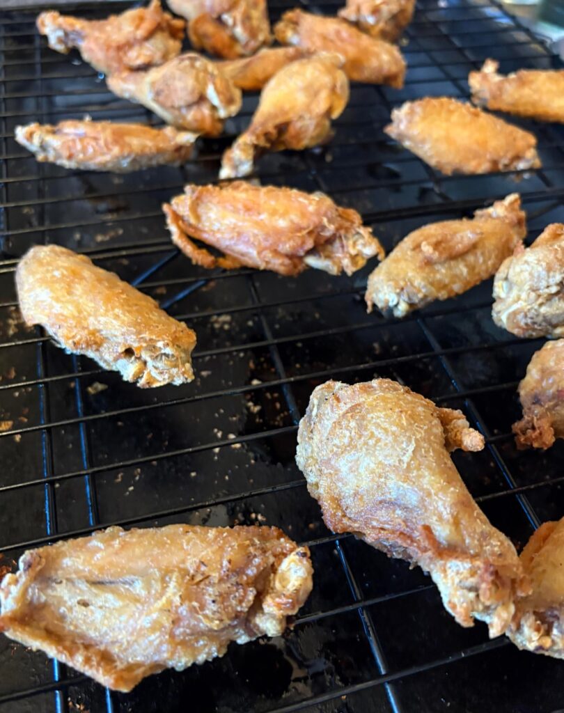 Homemade double fried wings