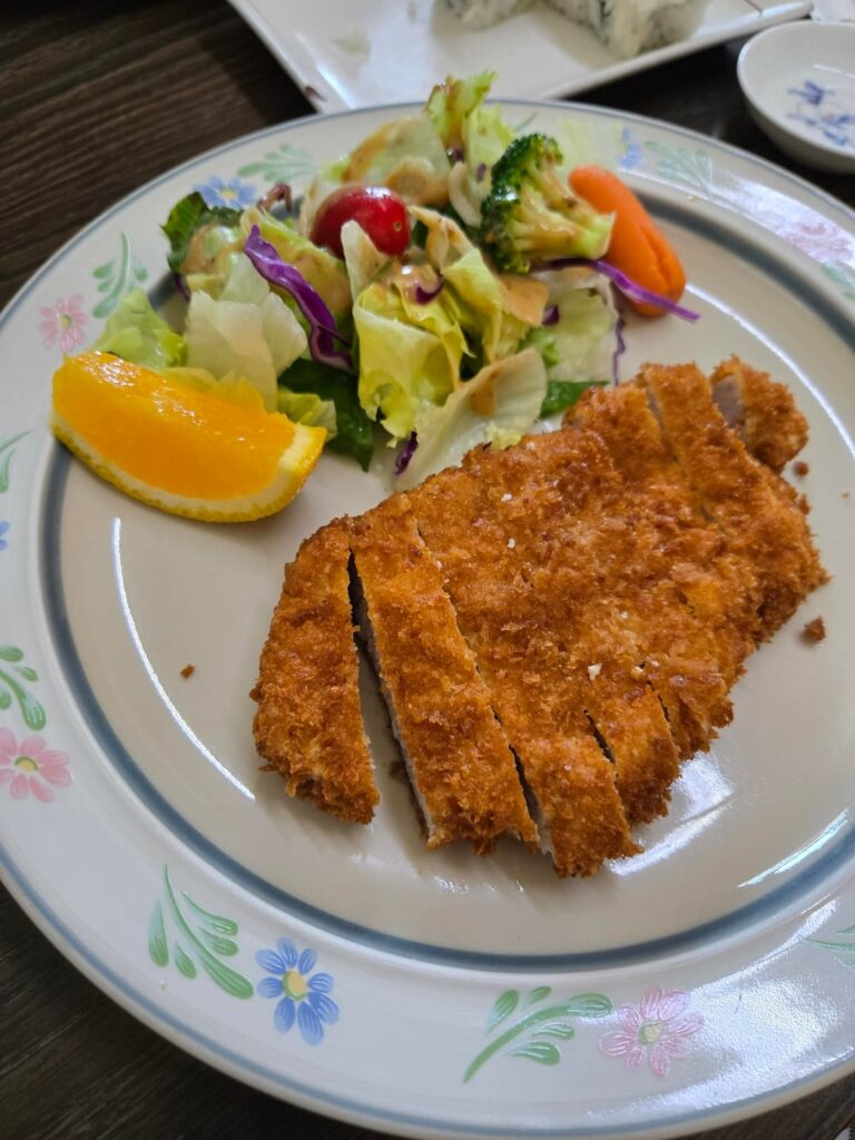 Pork katsu + sashimi at Otomisan