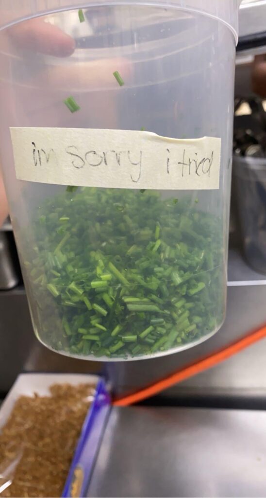 my first time ever getting put on chive duty 3 years ago