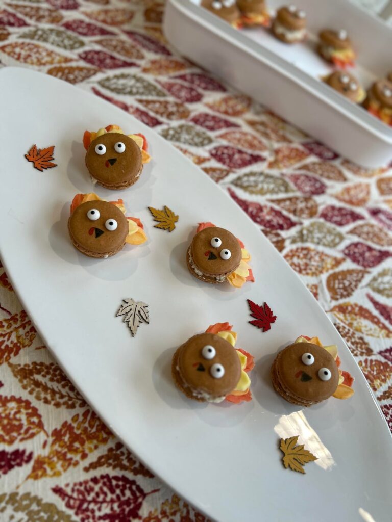 Turkey Macarons with Praline Buttercream