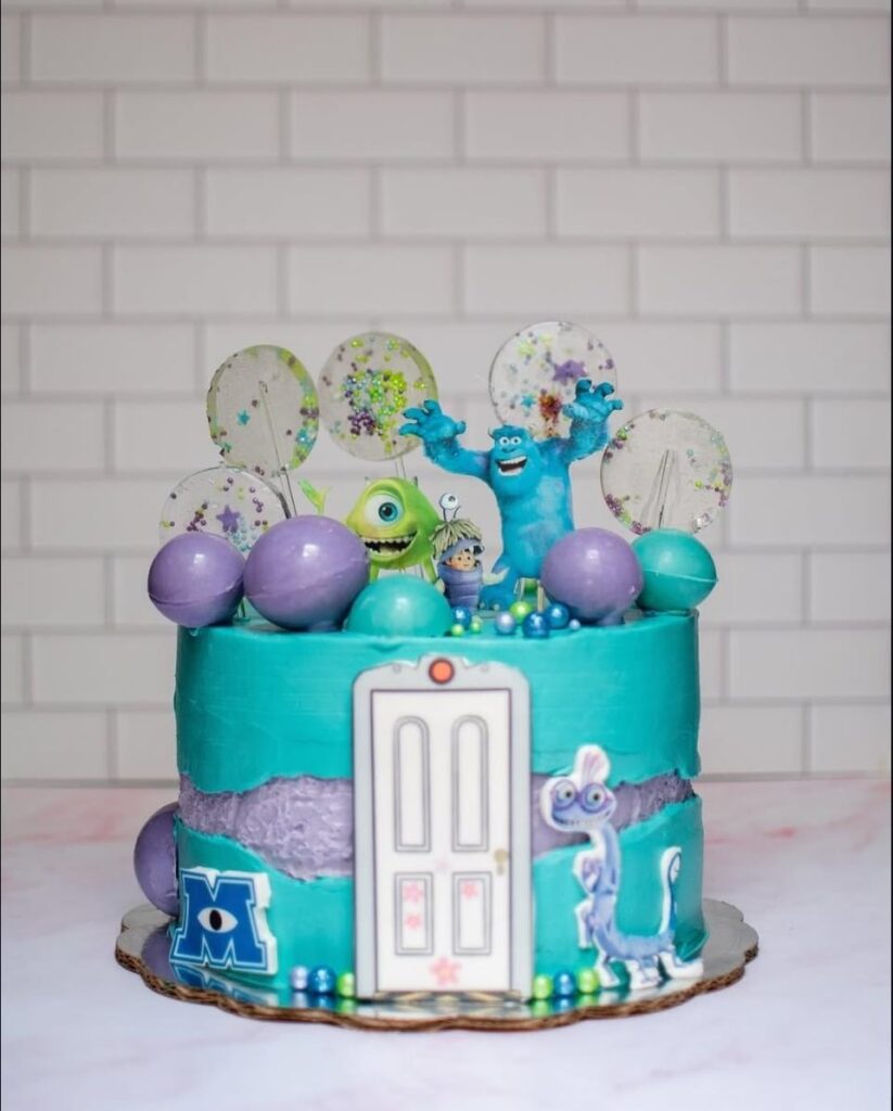 A cake order with a Monster Inc. theme