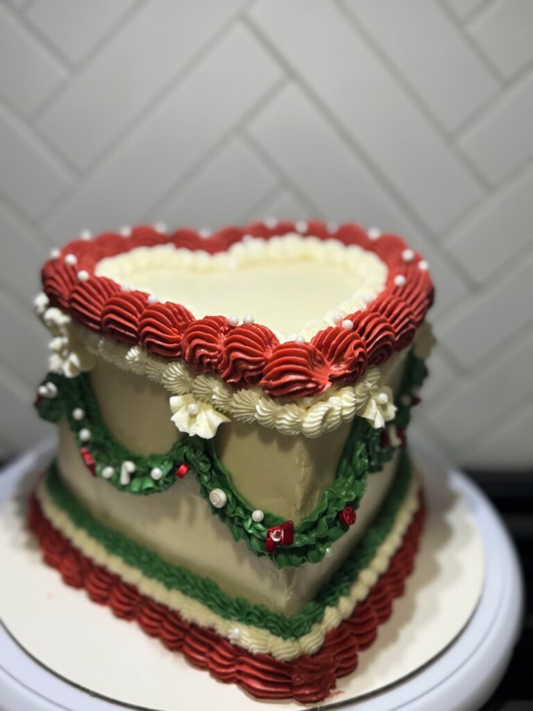 Christmas themed birthday cake