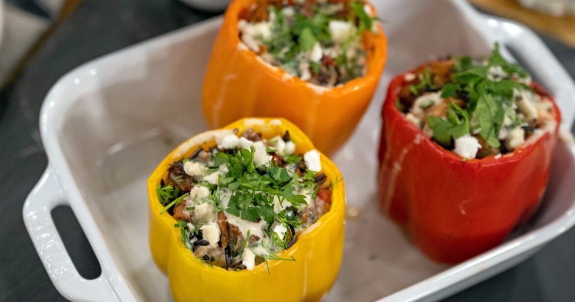 Slow-Cooker Mediterranean Stuffed Peppers with Tahini Drizzle Recipe