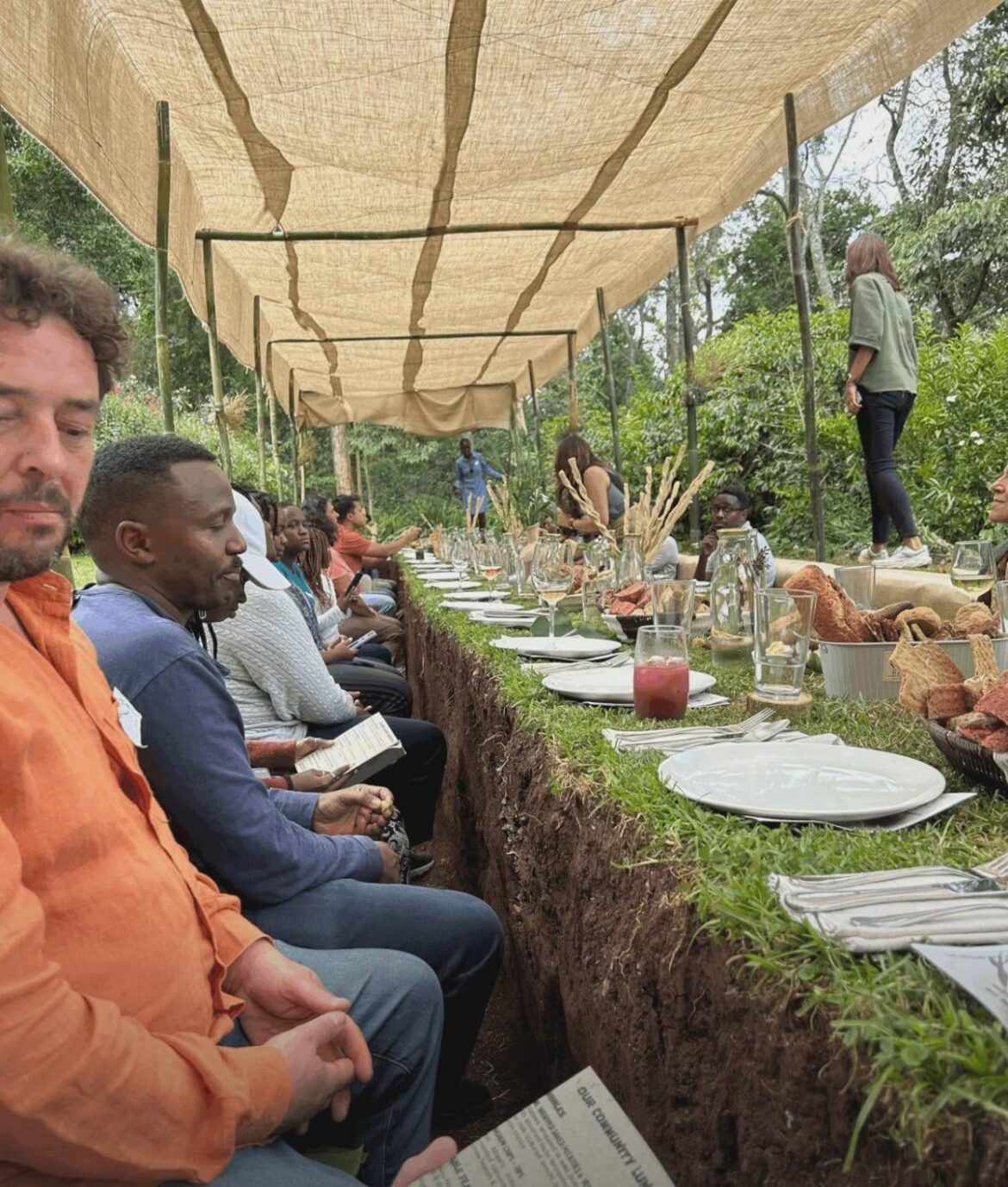 We want tables! - 'Trench dining' restaurant in Nairobi, Kenya.