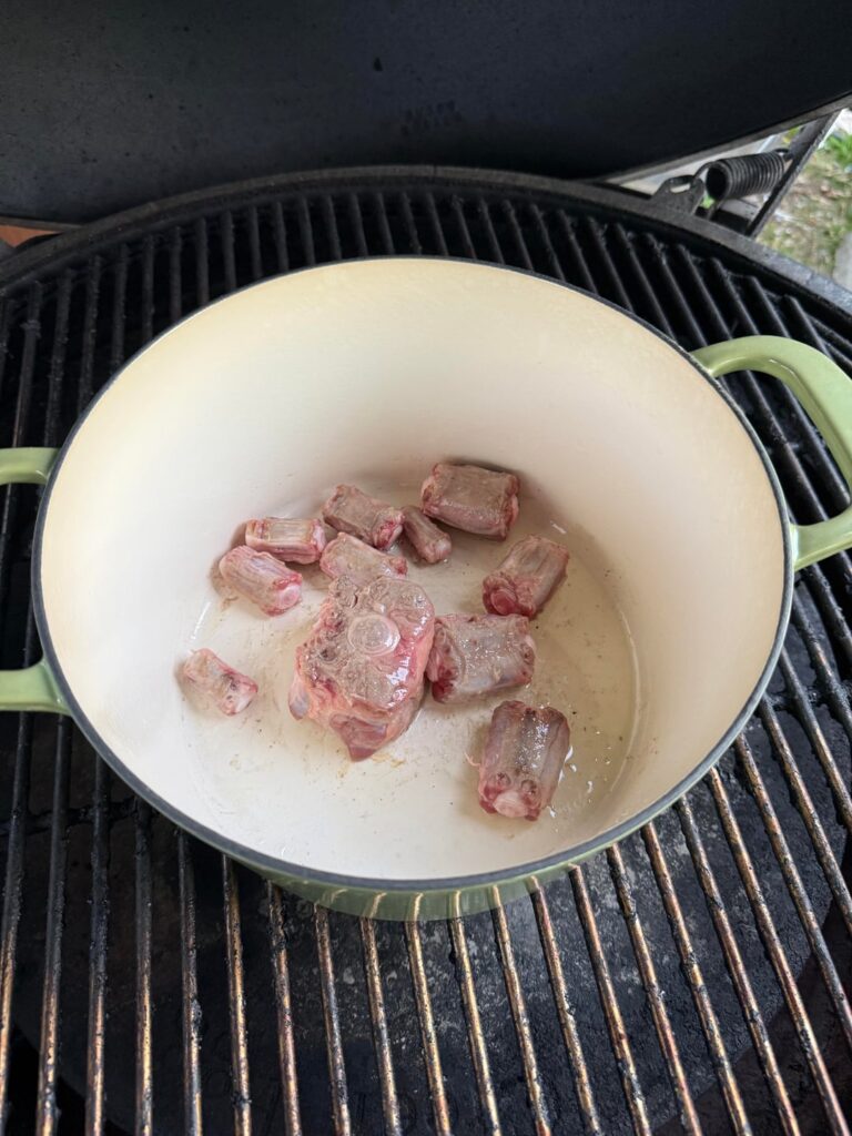 OTT Chili. Chuck Roast, Oxtails, and andouille.