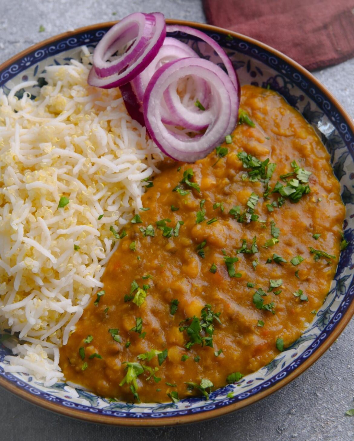 Mixed lentil recipe - one bowl comfort food.