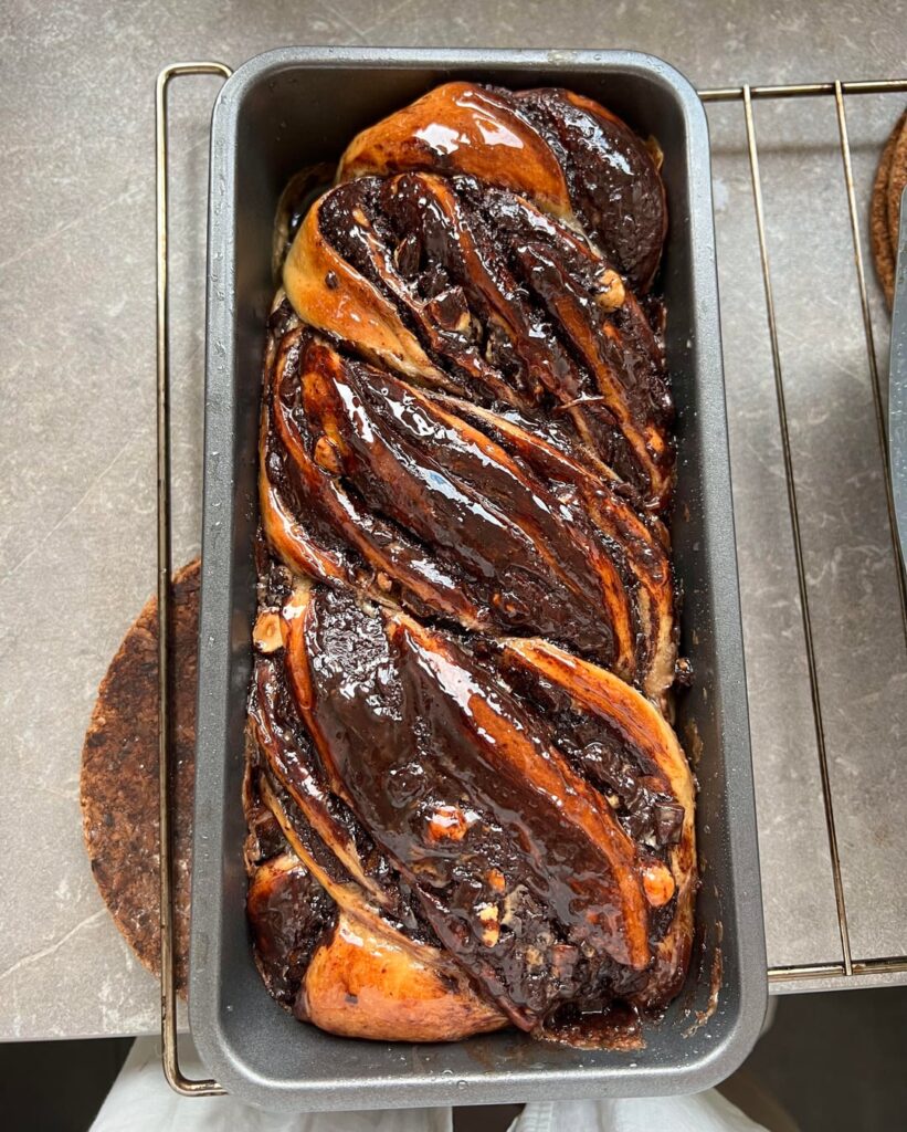 Chocolate hazelnut babka