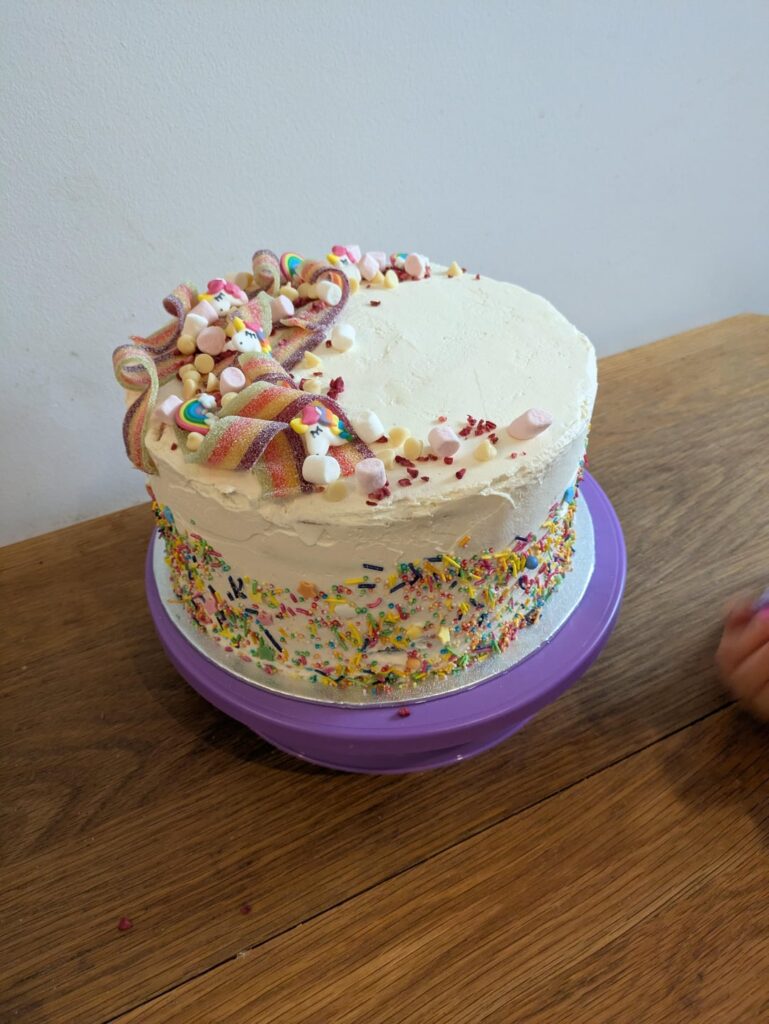 Rainbow cake for my daughter's birthday