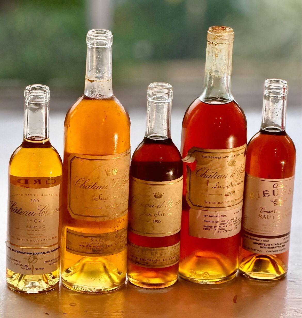 Beautiful flight of mixed Sauternes and Barsac