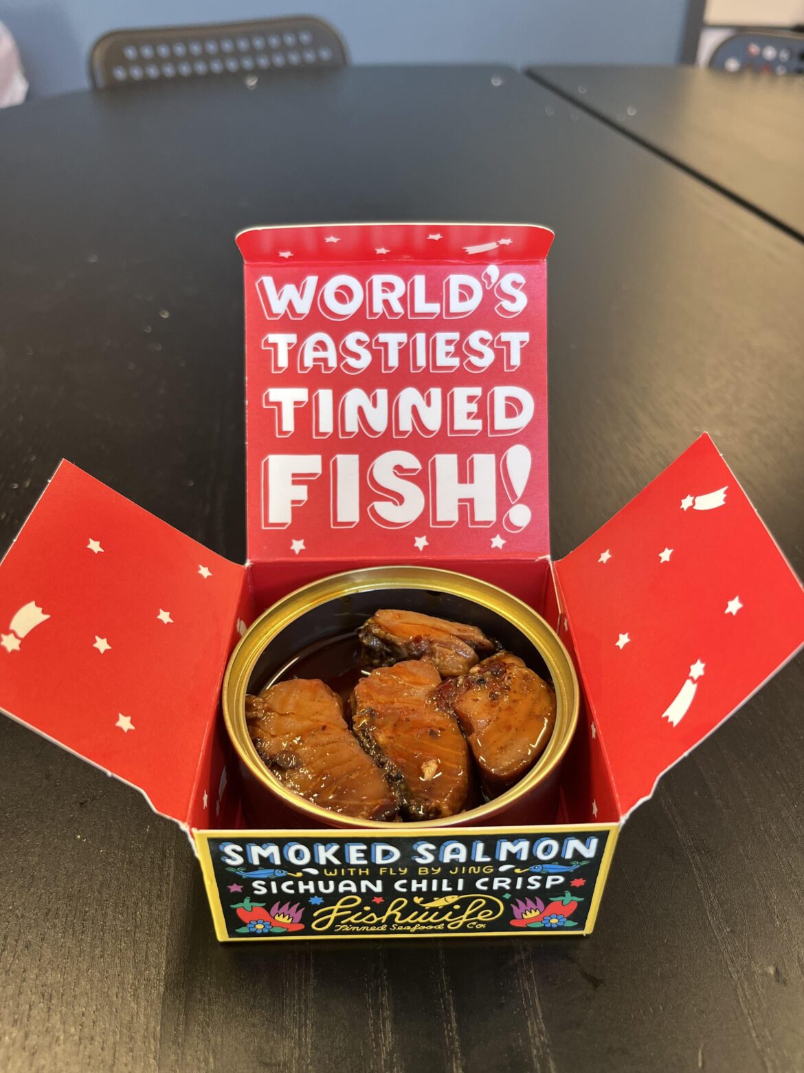 Fishwife smoked salmon in sichuan chili crisp