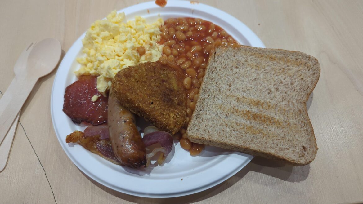 The "Small breakfast" at the University of Leeds Refectory, in (obviously) Leeds £3.65.