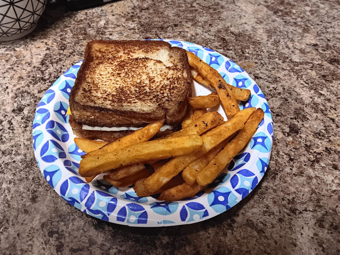 Grilled cheese with American and Swiss I made a few days ago