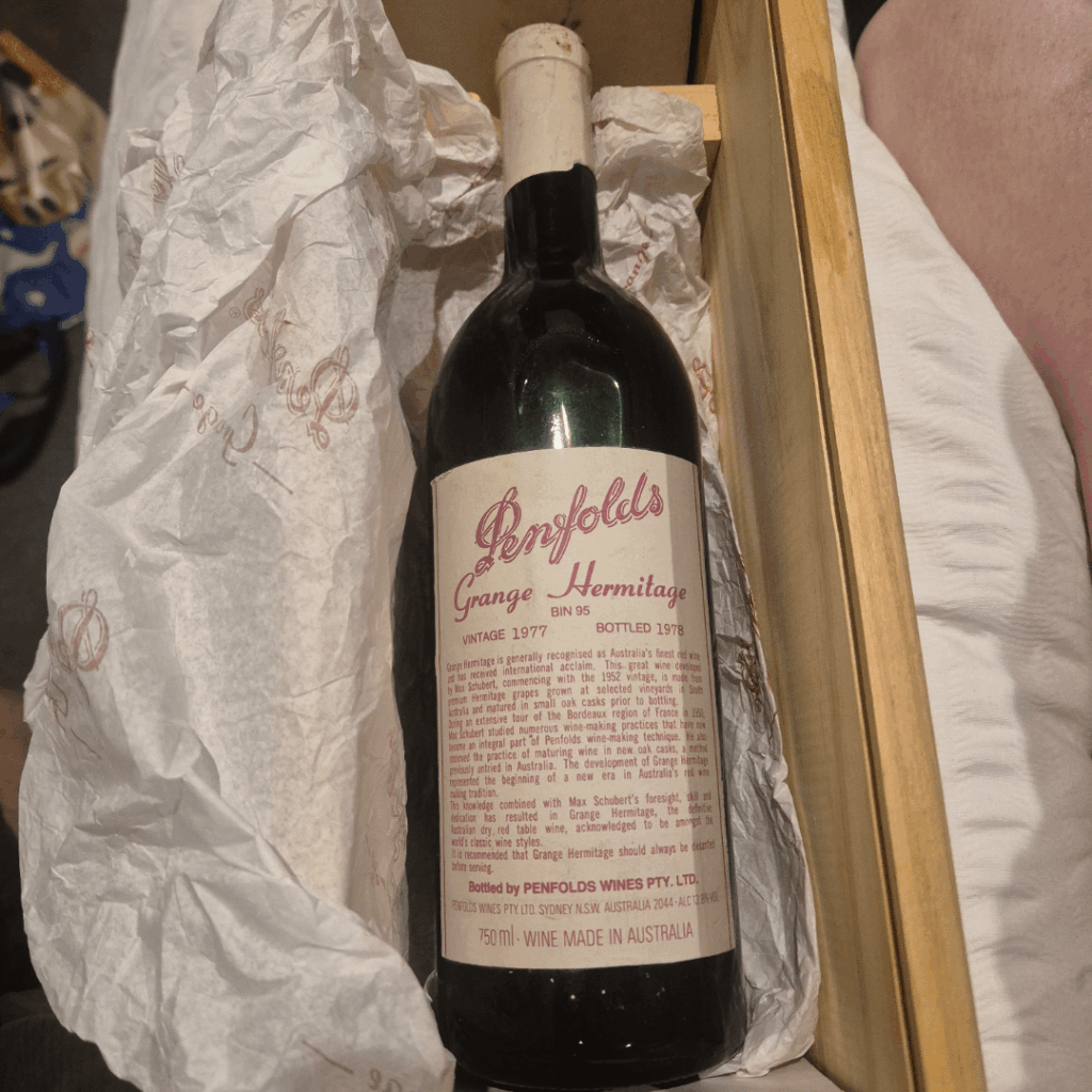 Forgot i have a bottle of penfolds Hermitage Grange bottled 1978