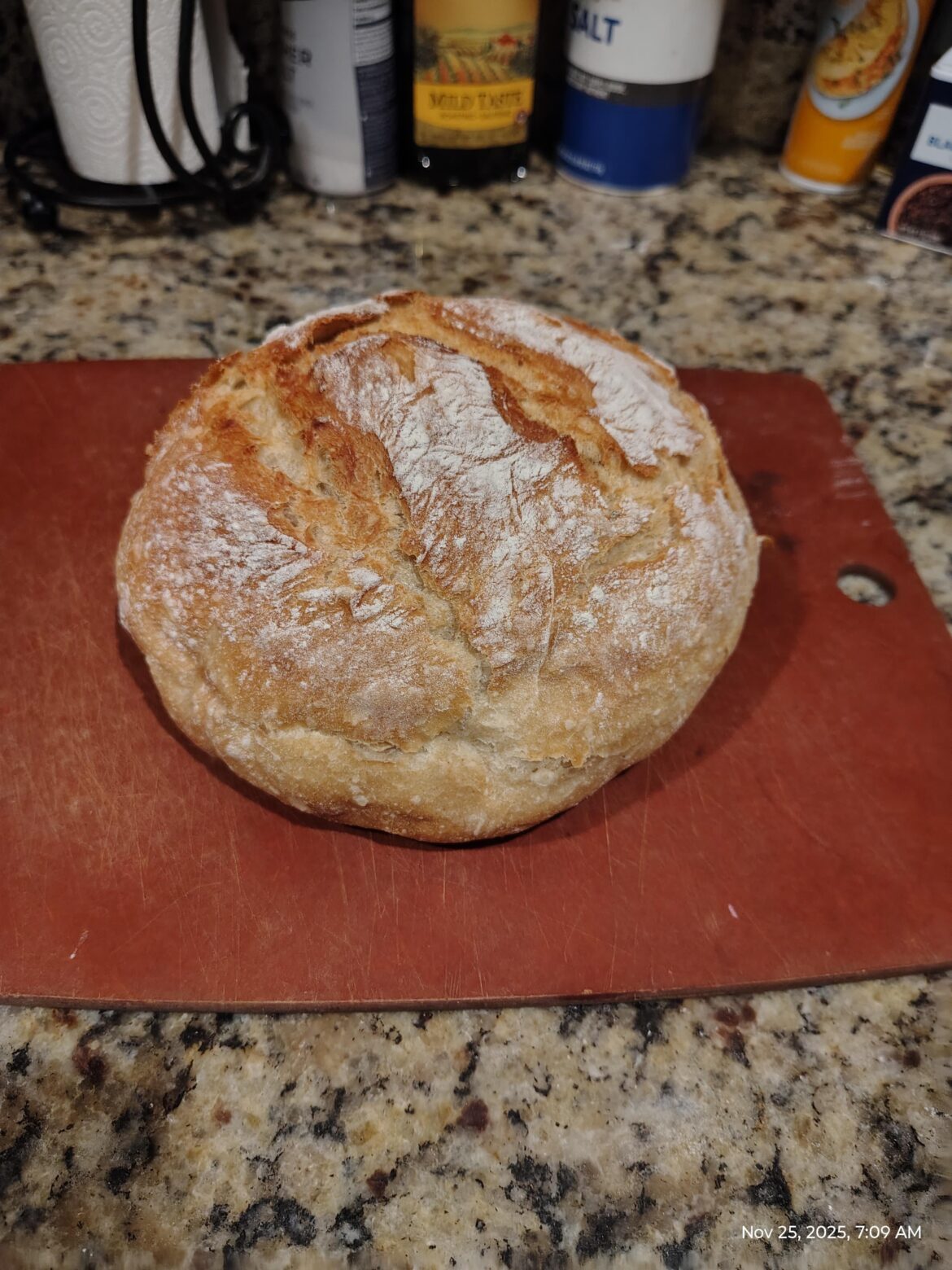 Dutch oven loaf. Beginner baker