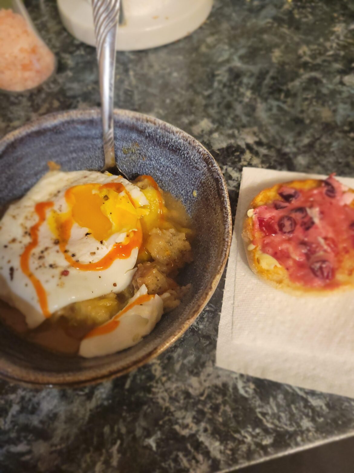 Tgiving leftovers + egg