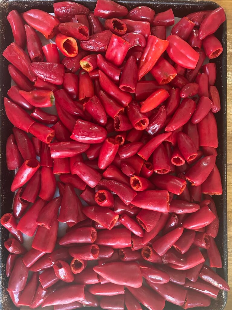 Roasted Peppers-garlic-oil-salt
