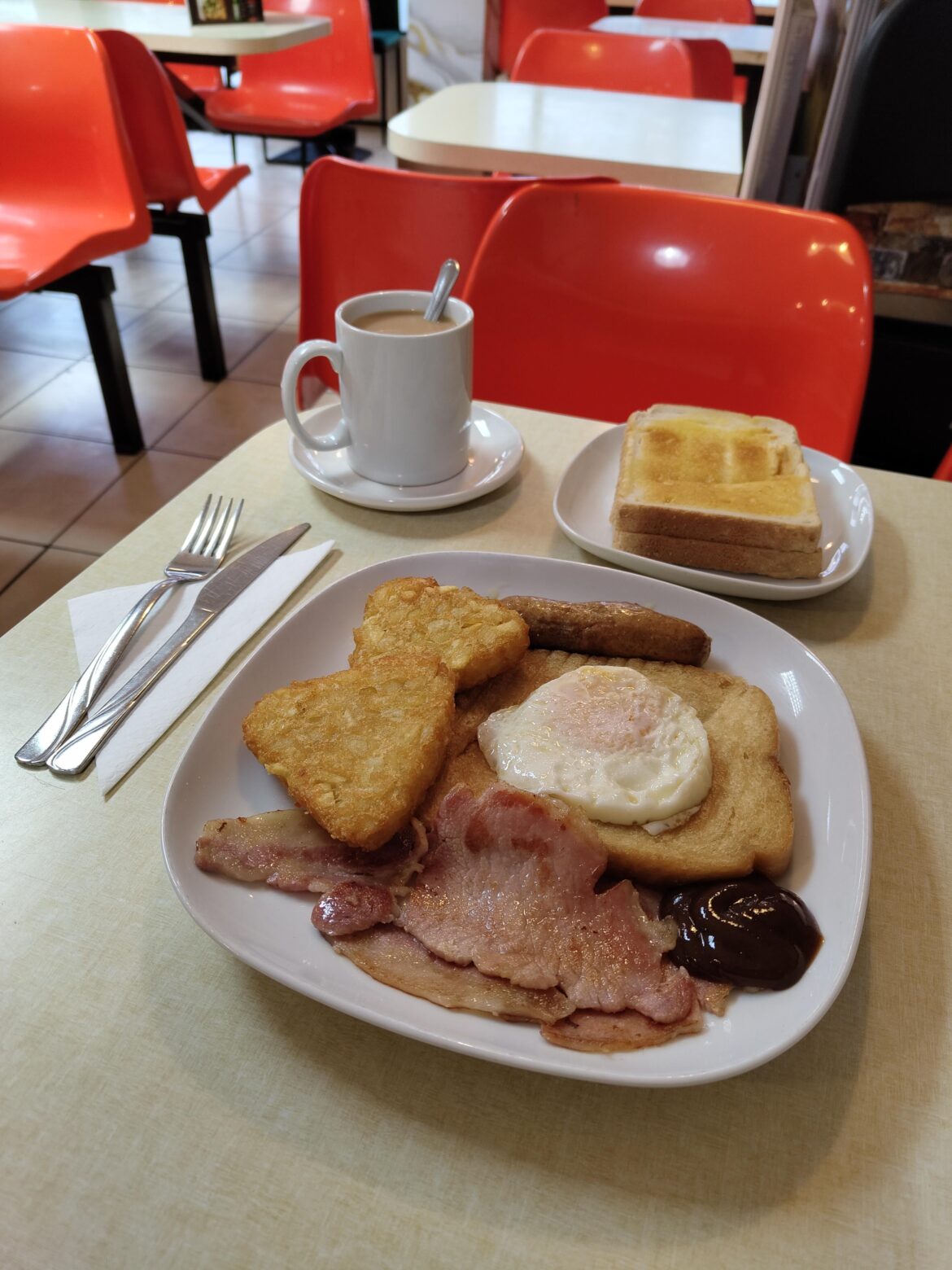 Marina Cafe, Hackney. The Special. £8.90 all in.