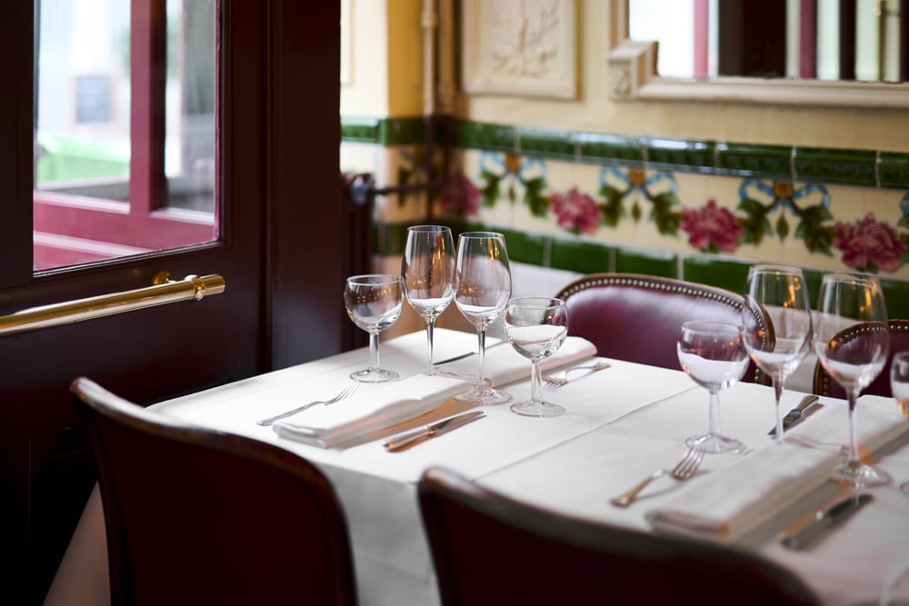 A table at the restaurant Aux Lyonnais, Paris 2nd.