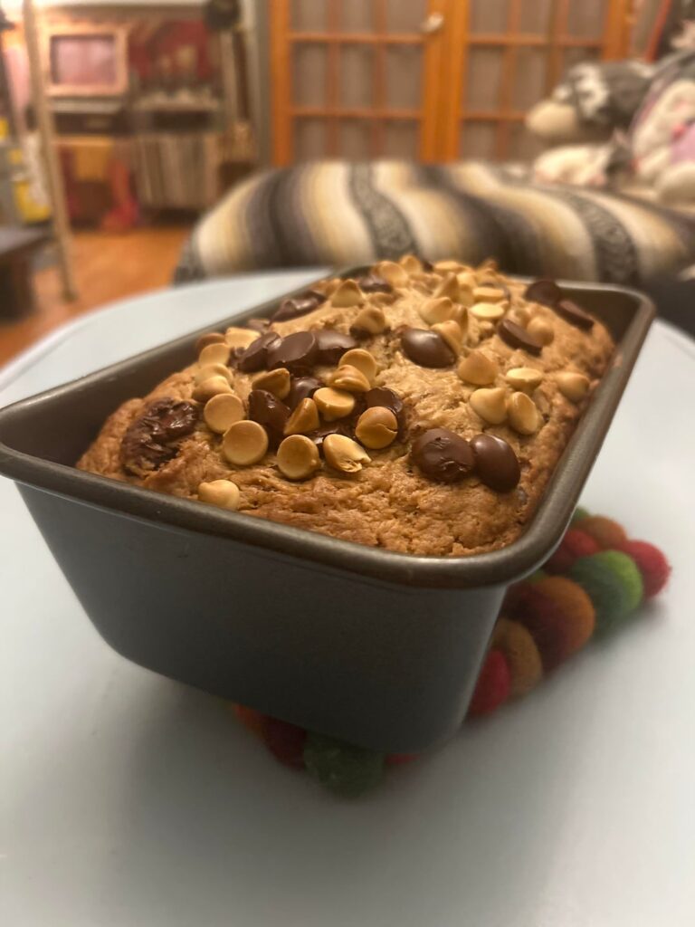 Peanut Butter Banana Bread + Cat Tax