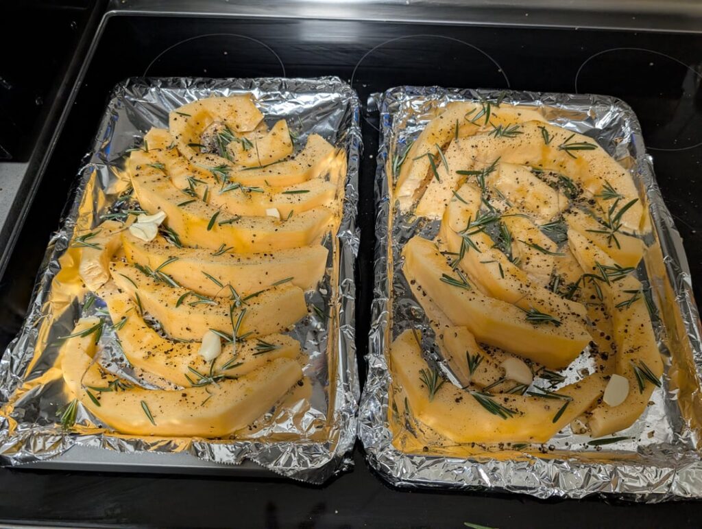 Roasted Rosemary Pumpkin Pasta with Walnuts