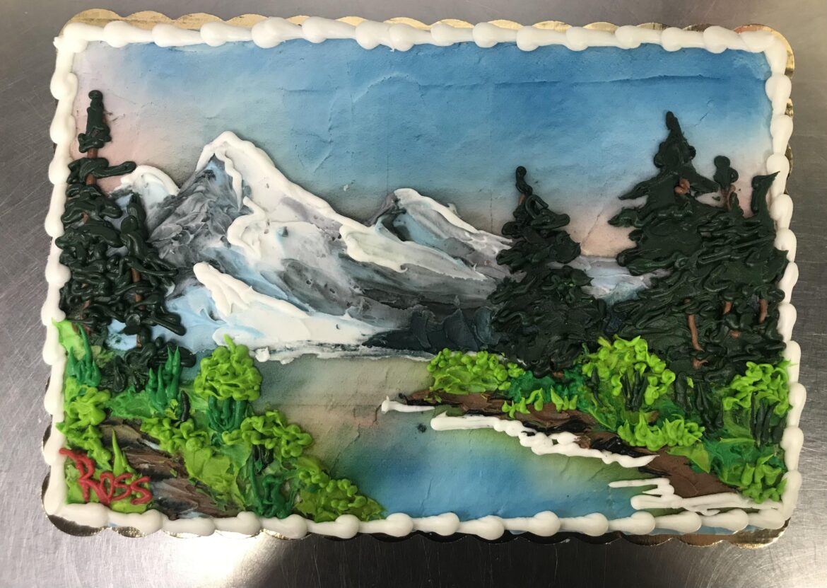 Bob Ross but cake