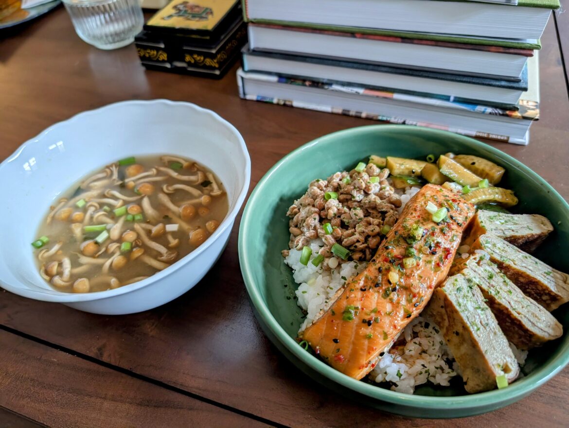 Homemade high protein donburi breakfast 💪🏻