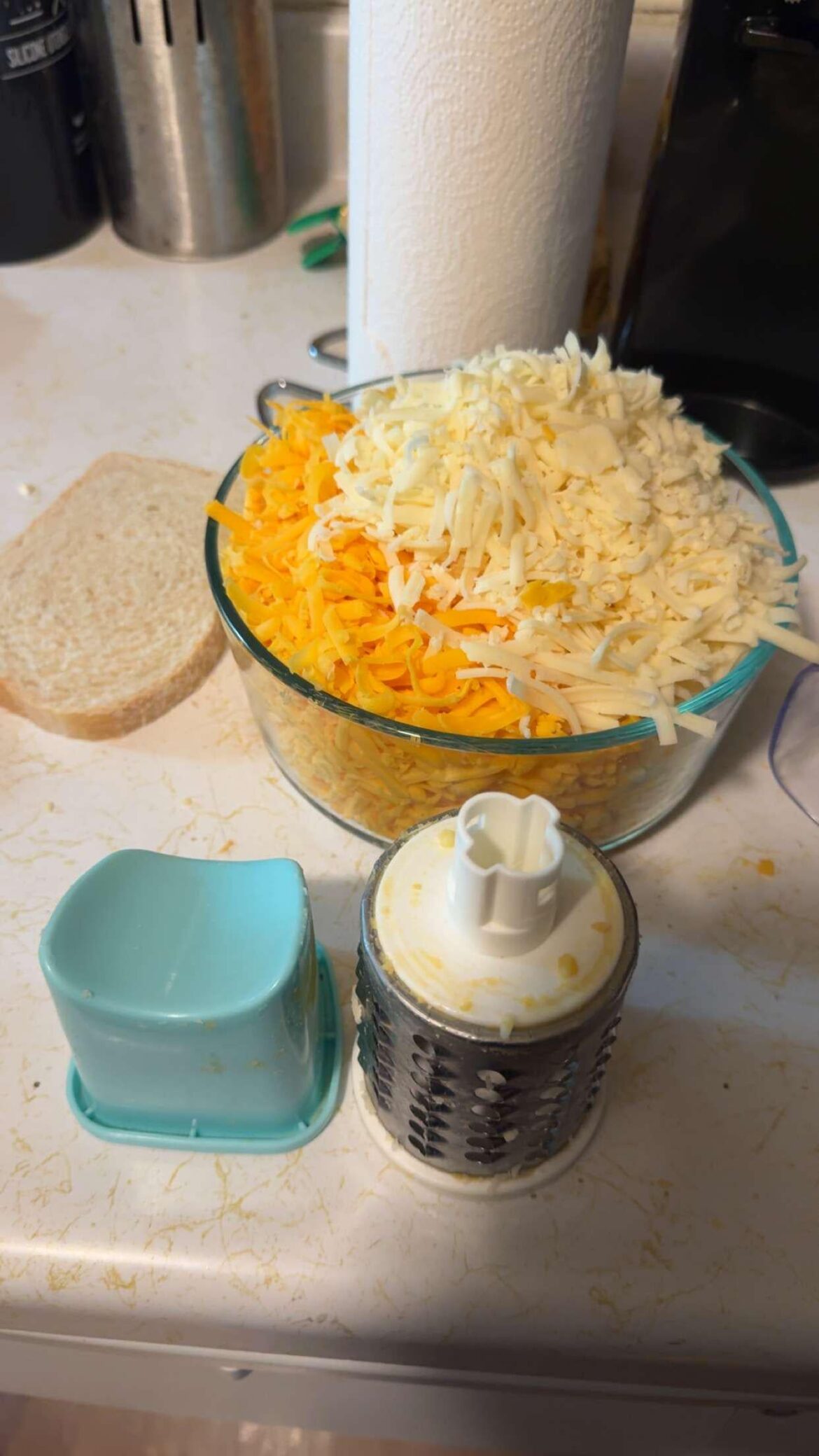 The correct amount of cheese for a grilled cheese.