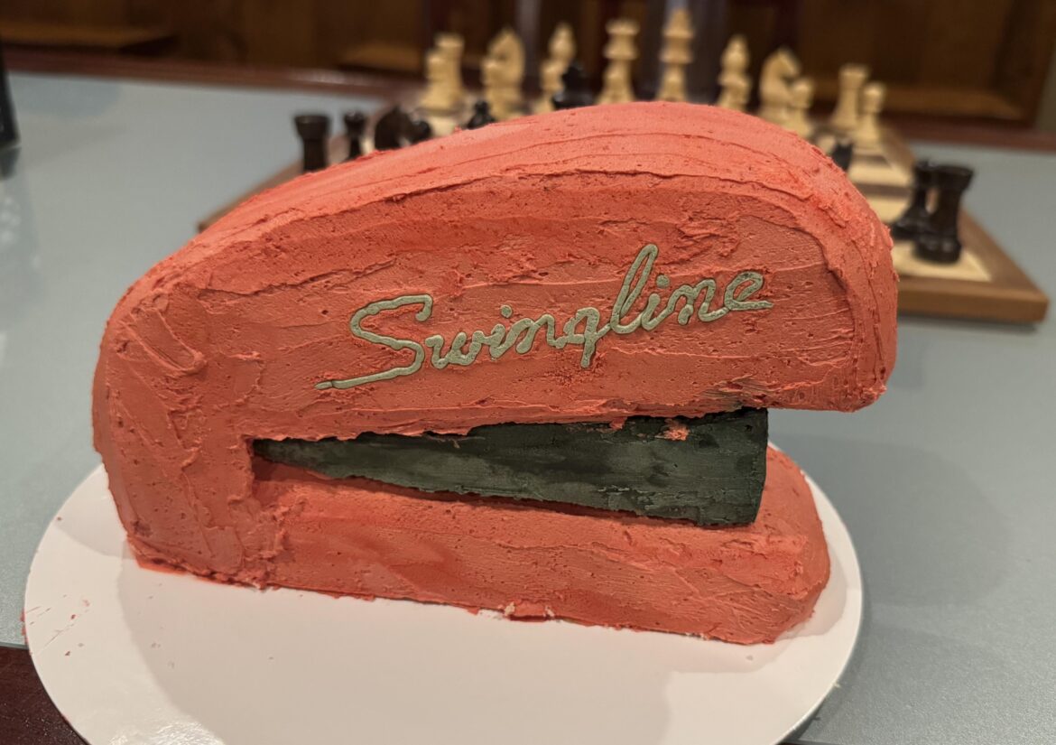 My first sculpted cake, for an Office Space movie night My first sculpted cake, for an Office Space movie night