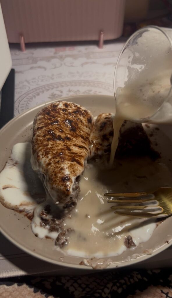 Chocolate cake turned Earls grey - 250kcal | 32g protein, 280 with the London fog