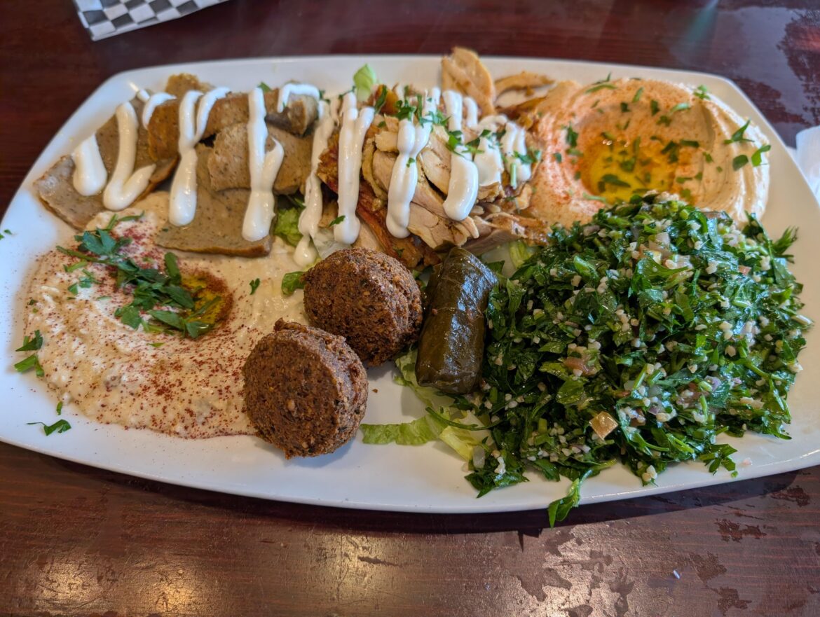 Meat Mezza platter from a local Lebanese restaurant.