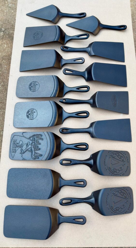 Spatulas I repurpose from damaged cast iron skillets.