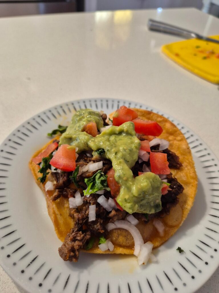 MY HOMEMADE BRISKET BARBOCOA TOSTADAS