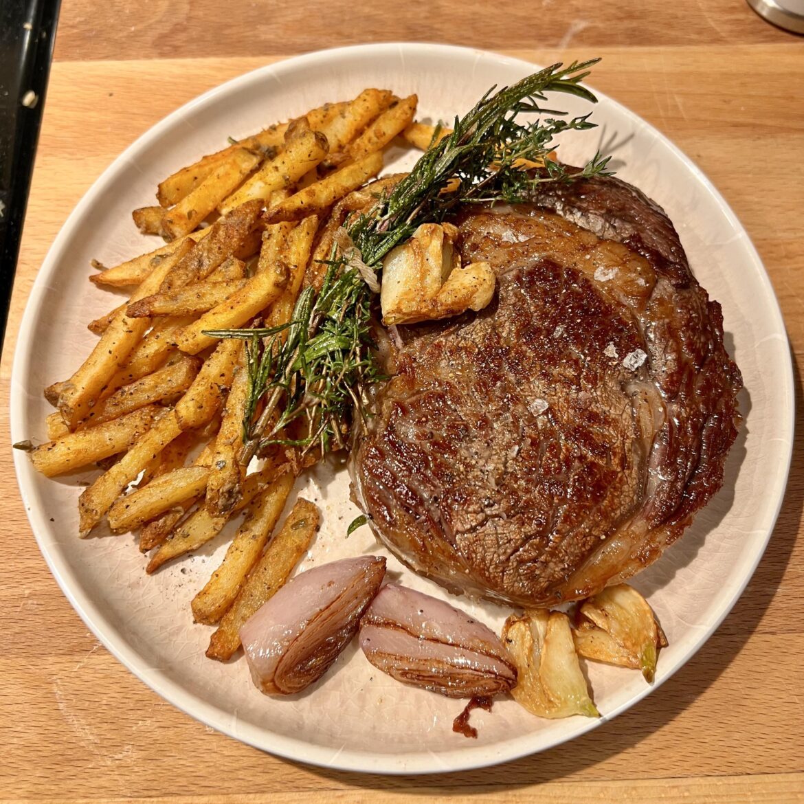 [homemade] Dry Aged Ribeye and Truffle Fries