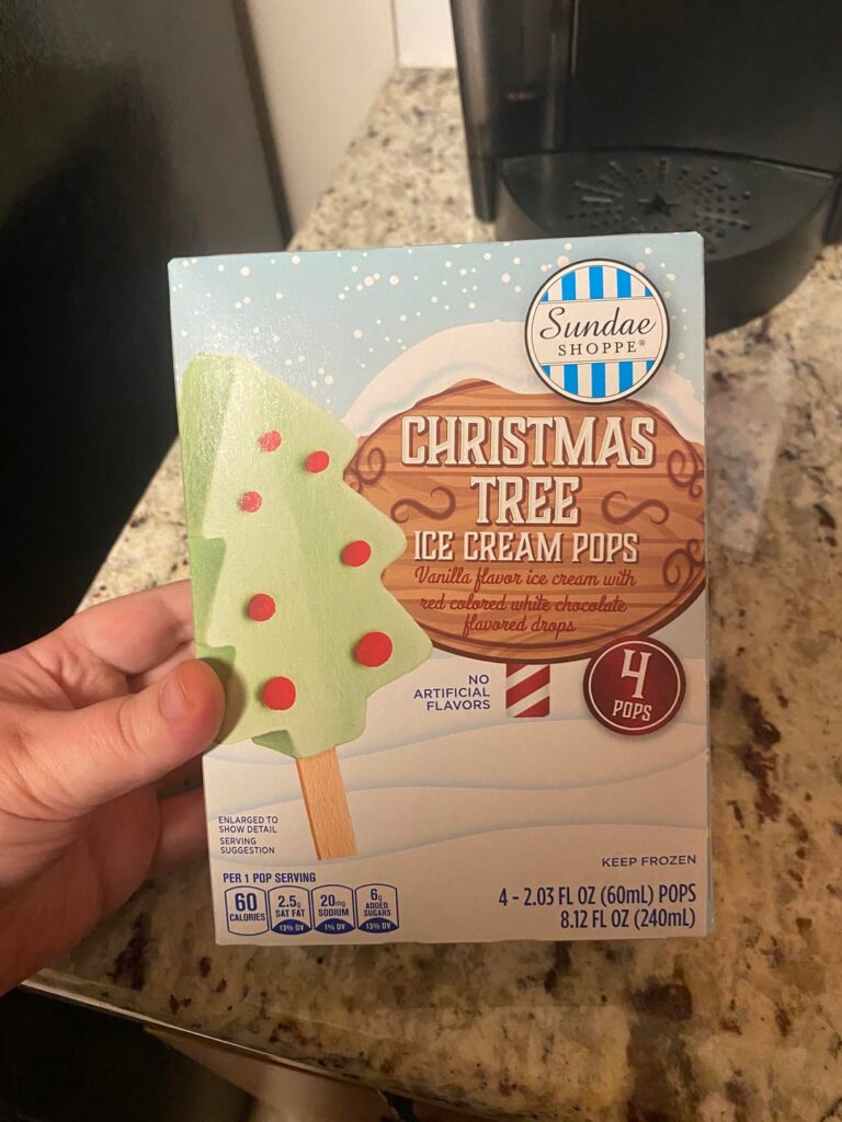 Christmas tree ice cream pop