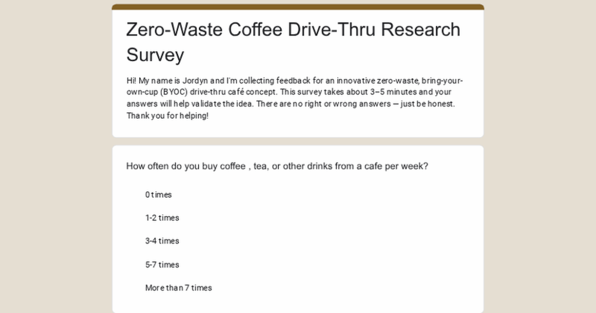 Quick Coffee Survey! Helping with a project on reusable cups + drive-thru experience βπ Quick Coffee Survey! Helping with a project on reusable cups + drive-thru experience βπ