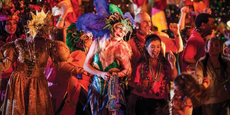 Mardi Gras performers at Universal Studios Florida at Universal Orlando.