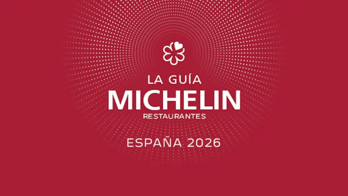MICHELIN Guide Spain 2026 logo on a red background with star emblem.