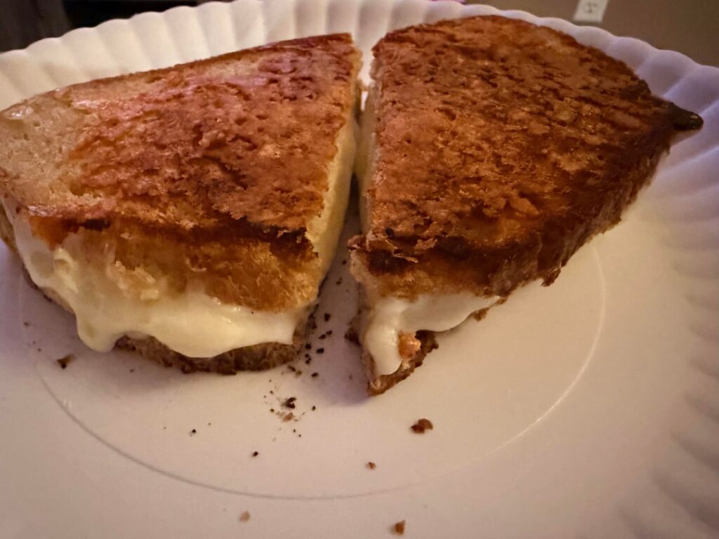 Rainy, cold day = grilled cheese