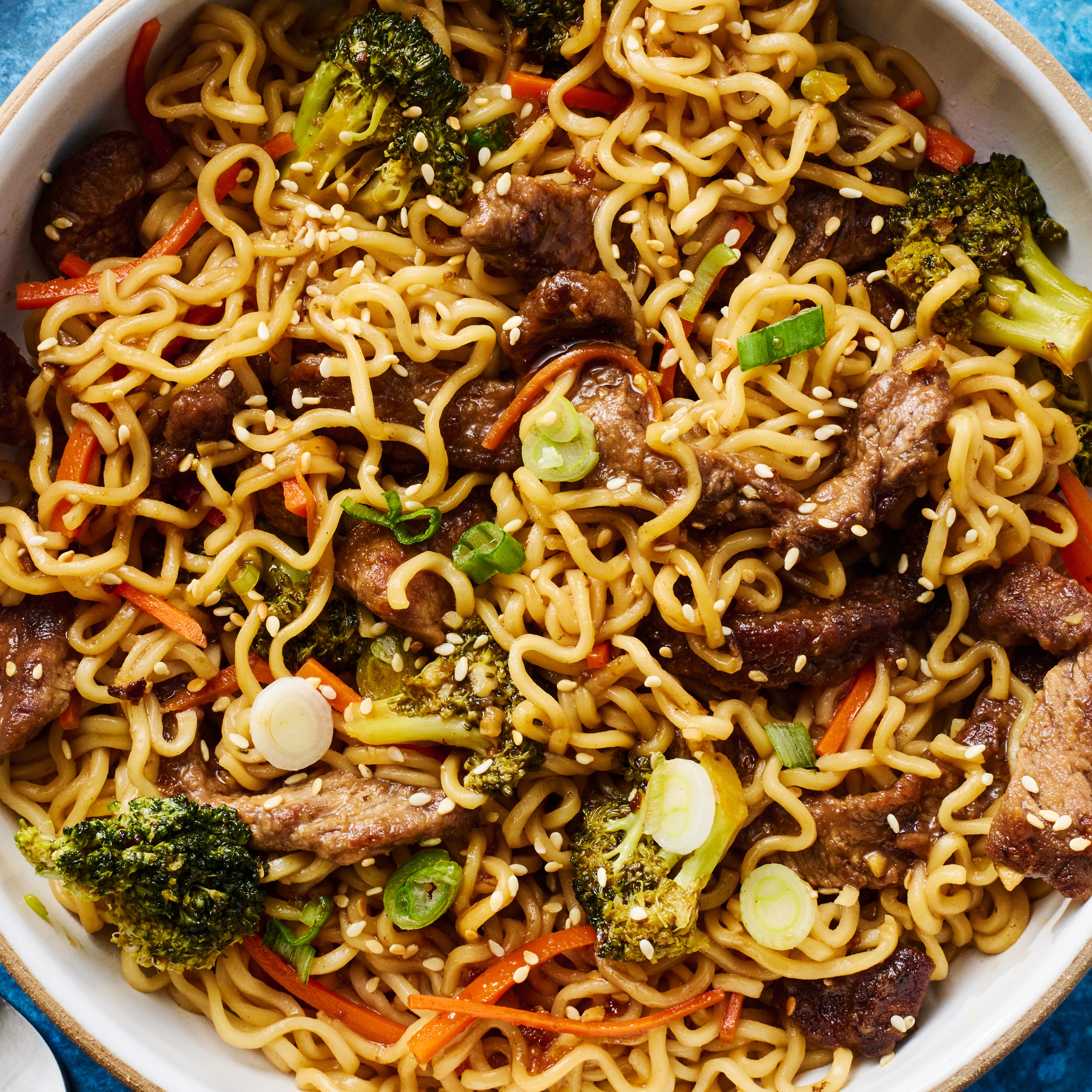 ramen with beef and veggies