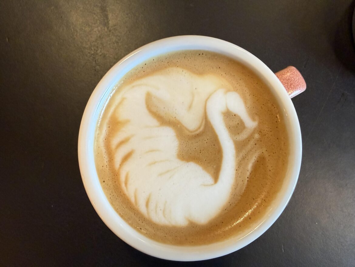 My first attempt to do a swan latte art 👉🏻👈🏻