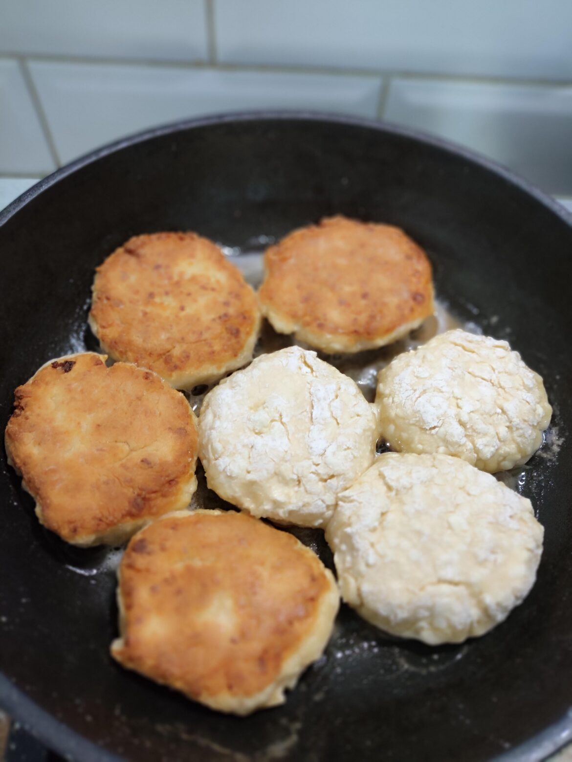 Cottage cheese pancakes (syrniki) are a typical breakfast in Russia.