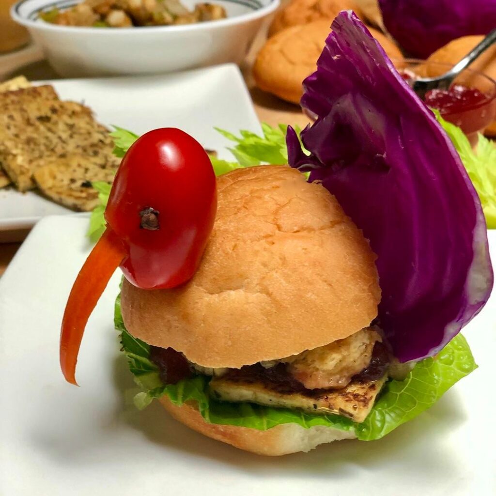Tofu Turkey Sandwich 🌱 my favorite way to use Thanksgiving leftovers