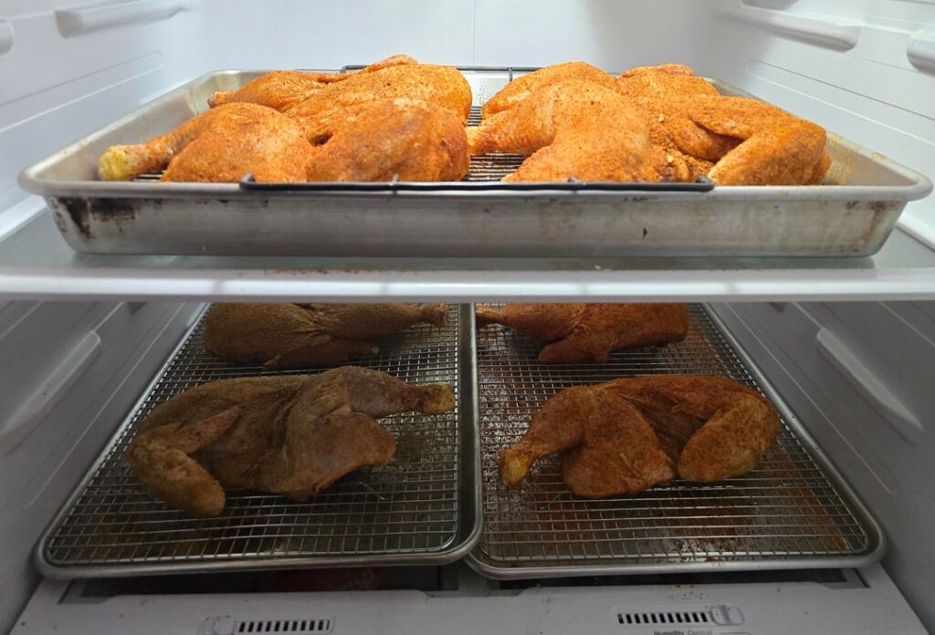 4 whole chickens with vortex