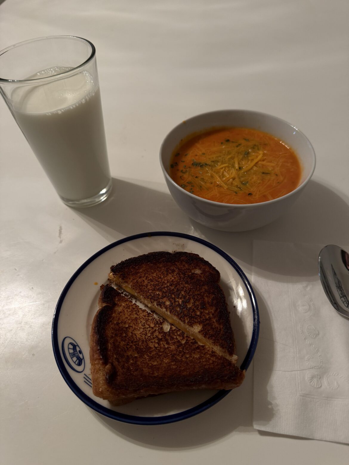 made a grilled cheese with tomato soup