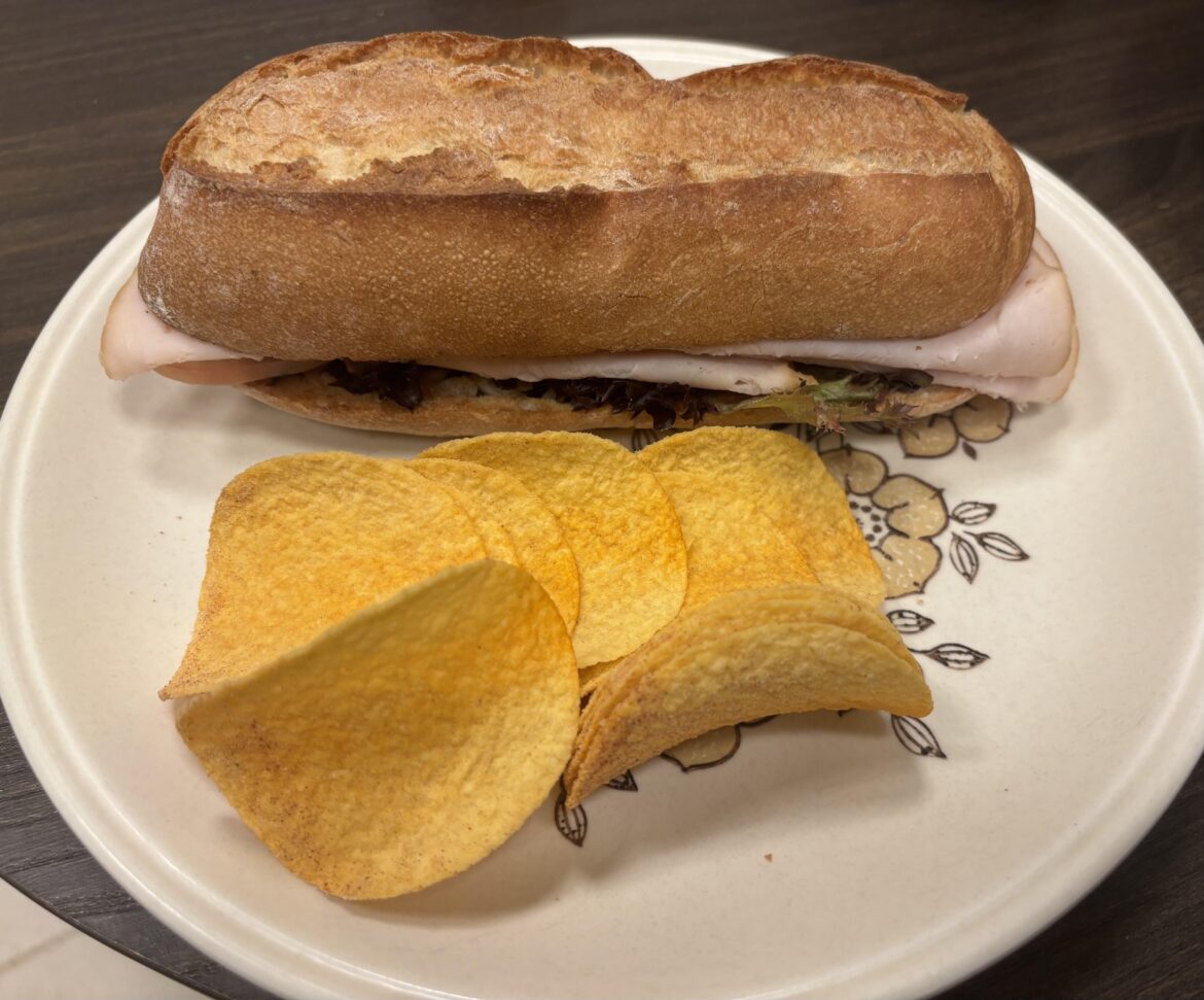Turkey sandwich and BBQ pringles