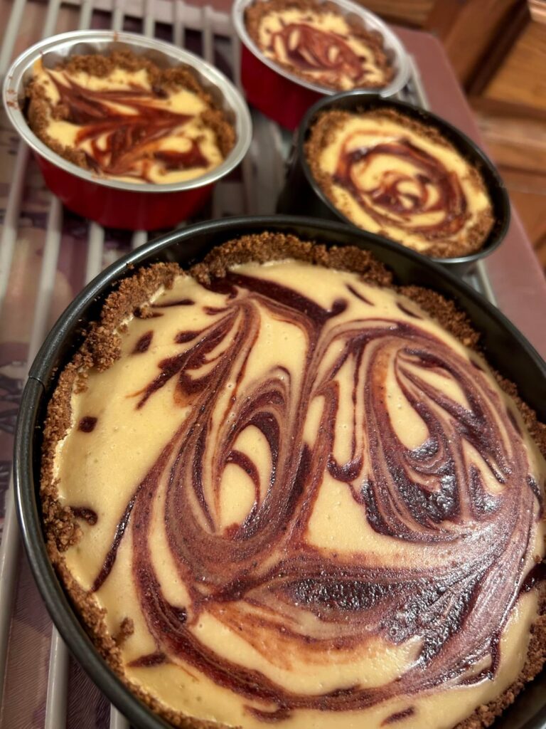 Roasted Strawberry topped NY cheesecakes