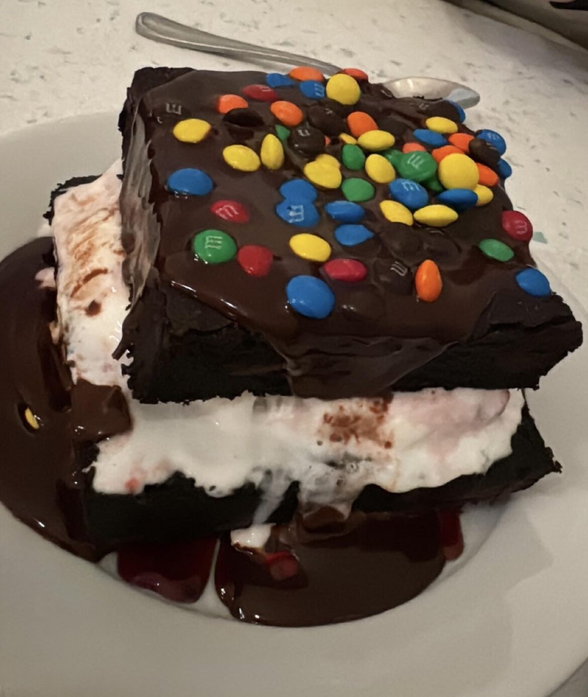 M&m brownie ice cream sandwich