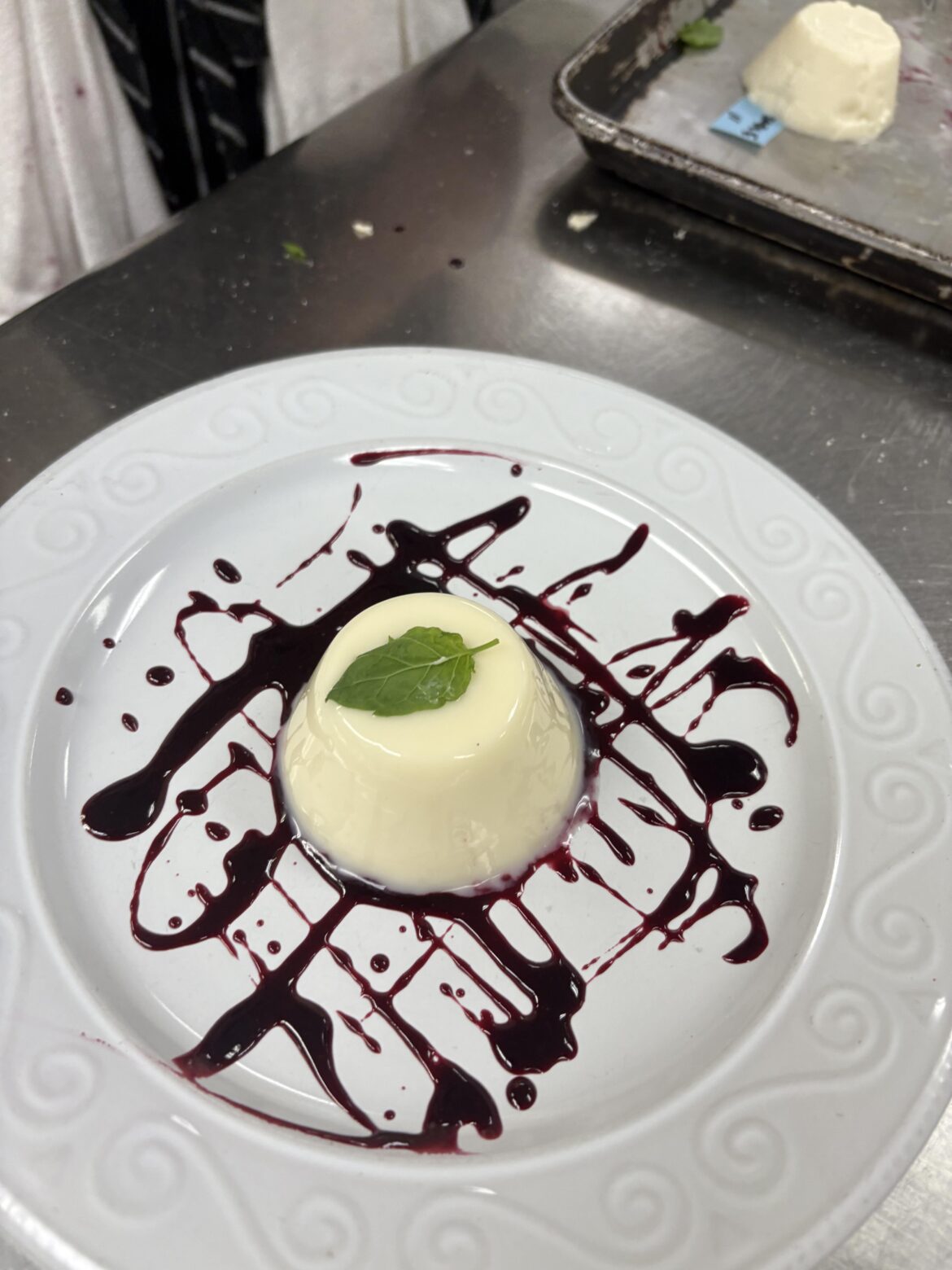 Nice Panna-cotta with a nice raspberry reduction