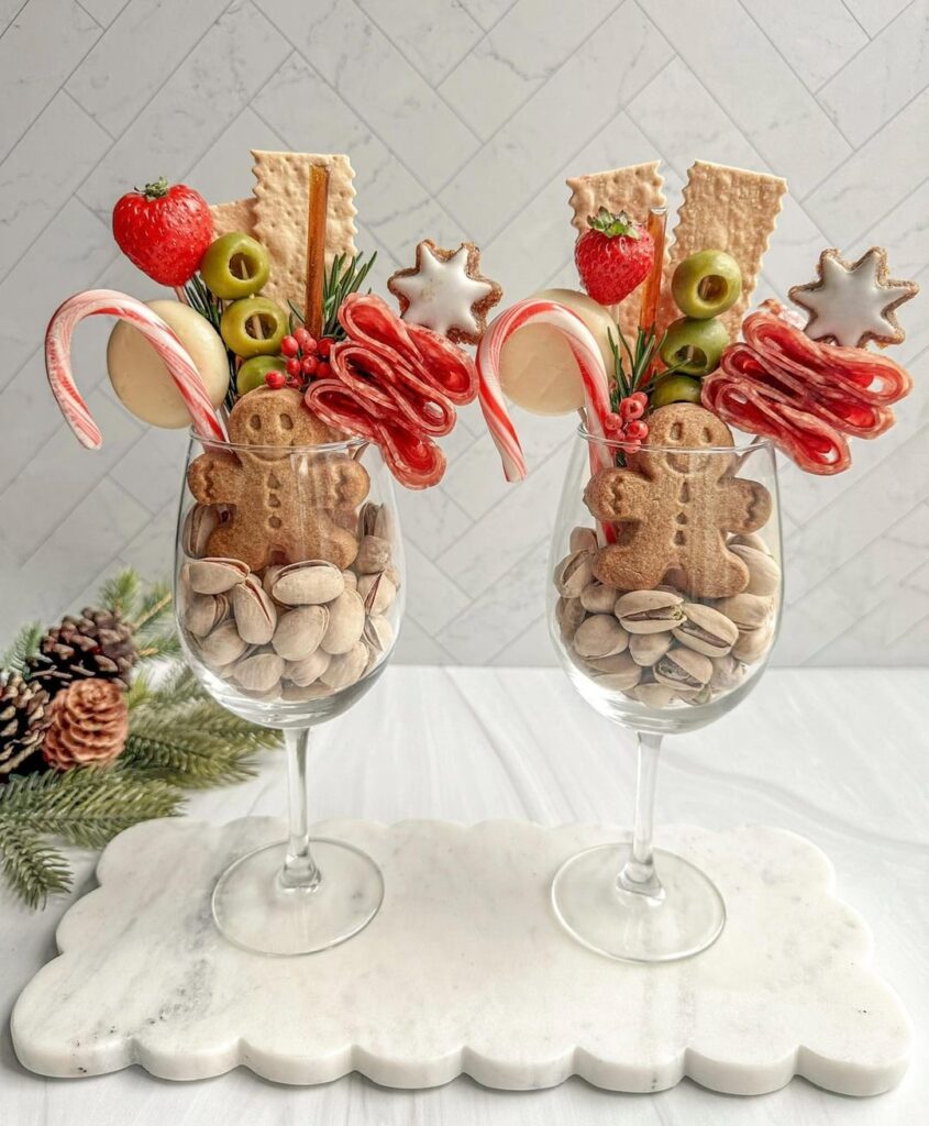 Holiday Charcuterie Cups - video tutorial on IG & FB at @TheBoardLoon